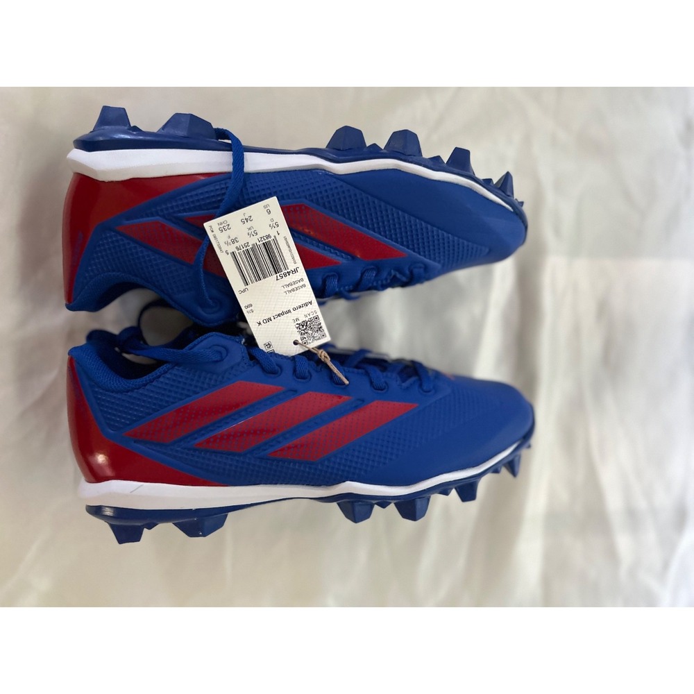 Adidas Adizero Impact MD Kids Youth Football Cleats Blue Red Size 6 NWT Box